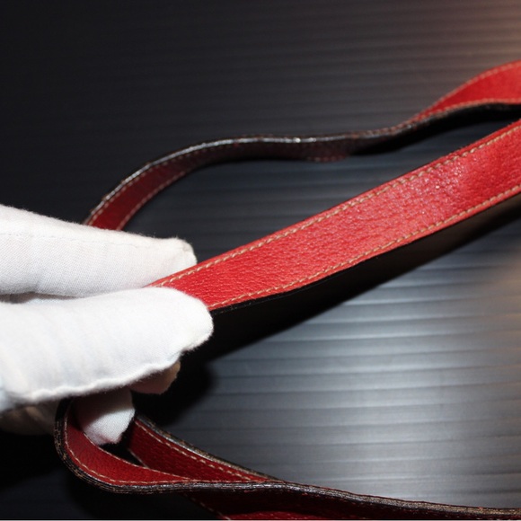 Gucci canvas tote with red leather and gold hardware - Picture 15 of 16